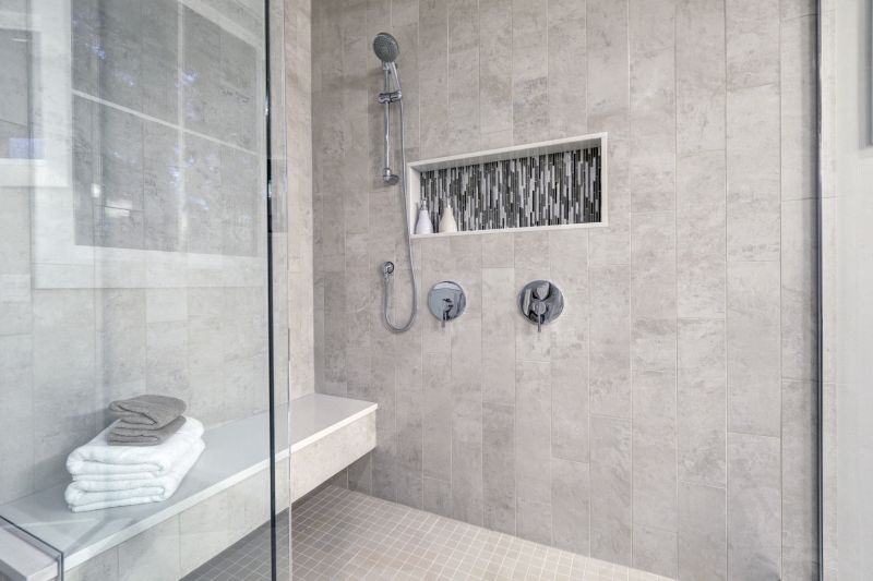 Shower with Built-in Bench and Niches